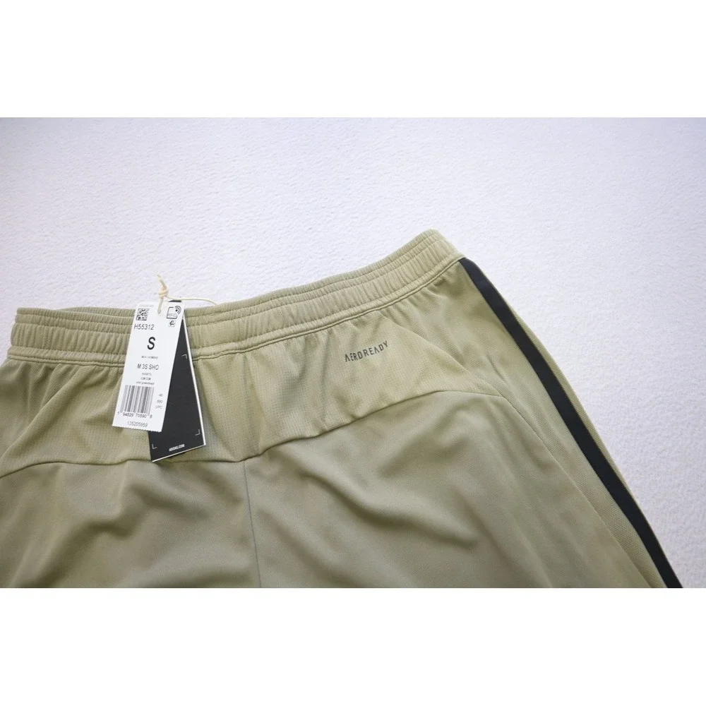 Adidas Gym Shorts Mens S Green Aeroready 3-Stripe Training Soccer‎ Athletic New